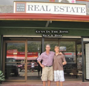 Guys in the Zone New Real Estate Office Ben and Rod in front of their new real estate office in Uvita Costa Rica town center.