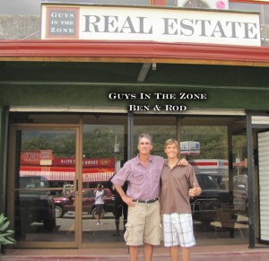 Ben and Rod in front of their new real estate office in Uvita Costa Rica town center.