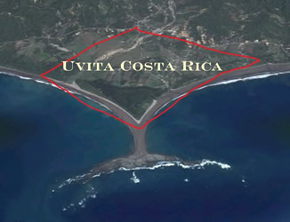 Satellite view of Uvita Costa Rica