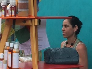 Gaby's table at the Uvita farmers market.